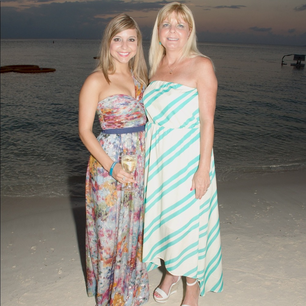 Beautiful BCBG one shoulder maxi dress